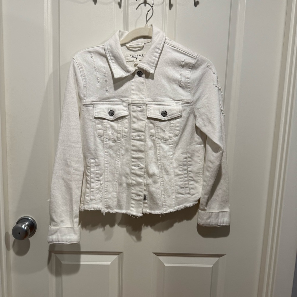 Eunina White Jean Jacket Classic Denim Style